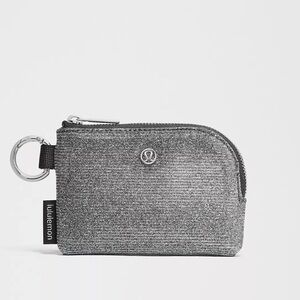 NWT - Brand New Lululemon Silver Card Pouch with Keyring